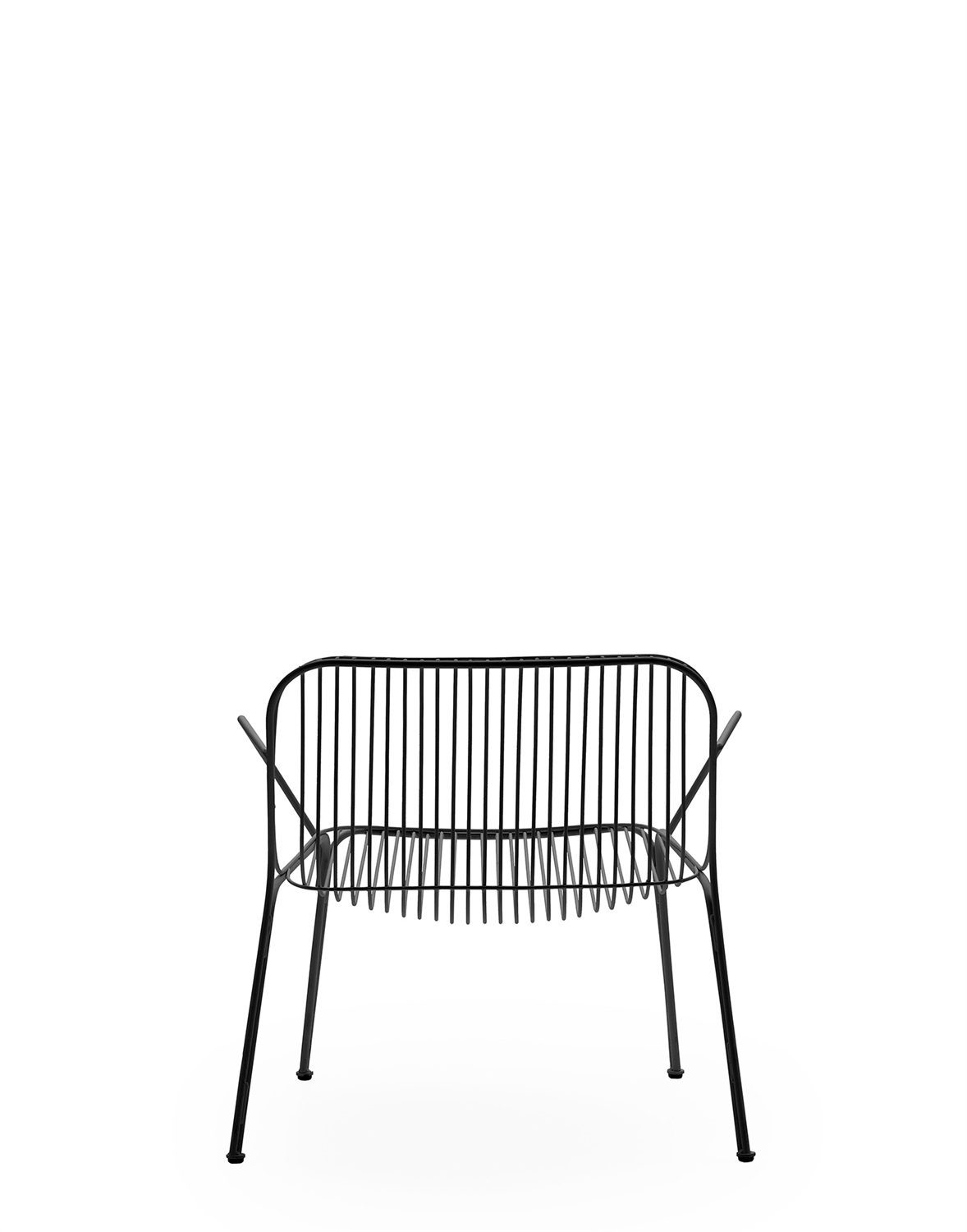 Kartell HiRay Poltrona Bassa per Esterni - Nero, Acciaio Galvanizzato, Design Ludovica & Roberto Palomba