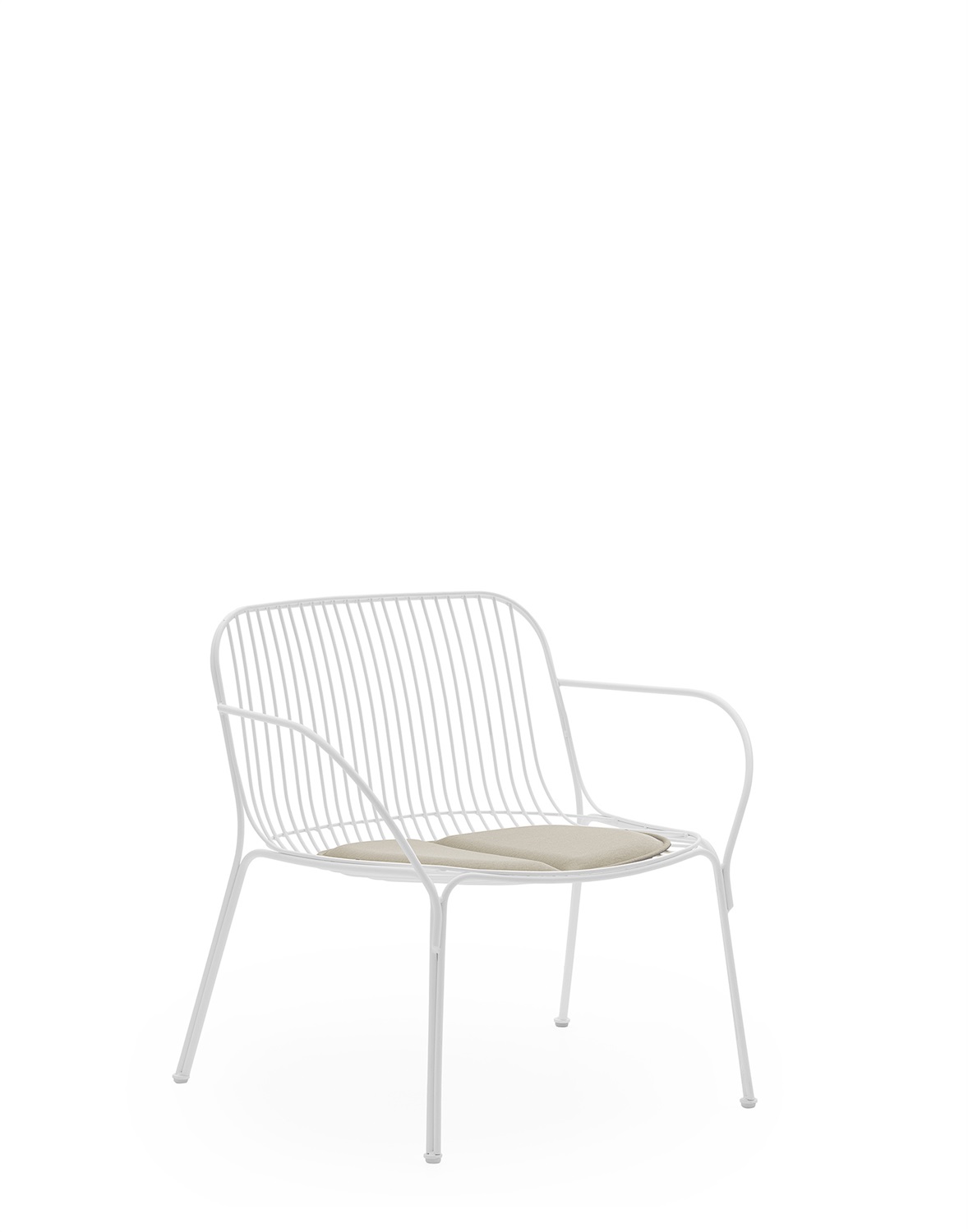 Kartell HiRay - Cuscino per Poltrona Esterni in Tessuto Riciclato Beige - Design Ludovica & Roberto Palomba