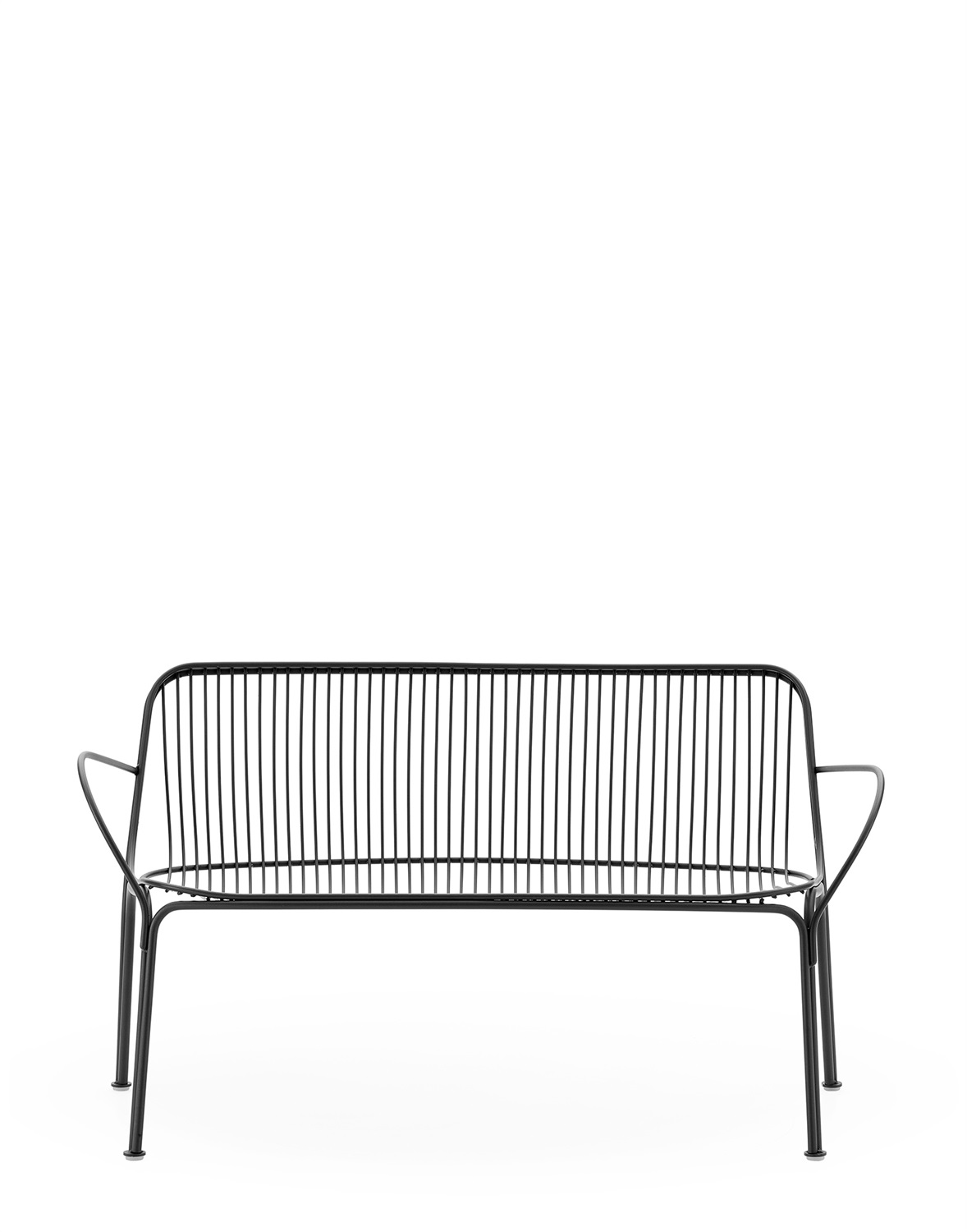 Kartell Divano da Giardino HiRay 2 Posti in Acciaio Galvanizzato Verniciato - Nero