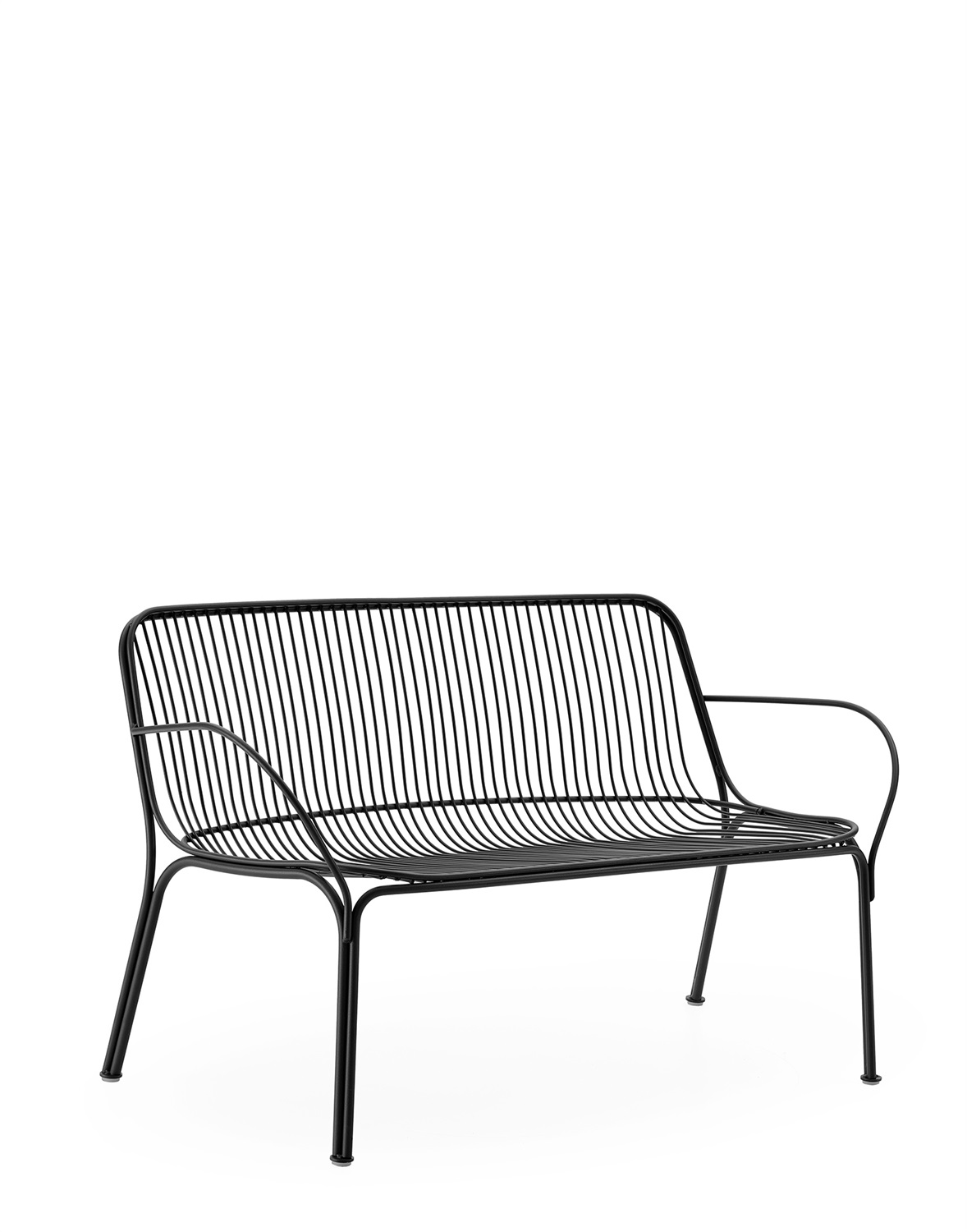 Kartell Divano da Giardino HiRay 2 Posti in Acciaio Galvanizzato Verniciato - Nero