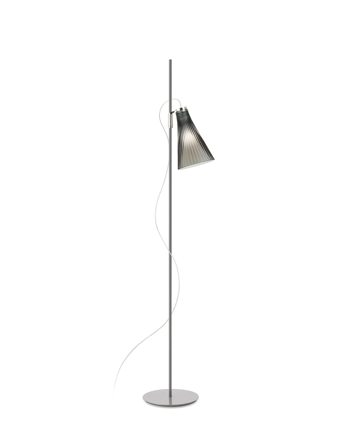 Kartell K-LUX Lampada da Terra Piantana Grigio Fumè 165cm - Design con Rifrazioni della Luce