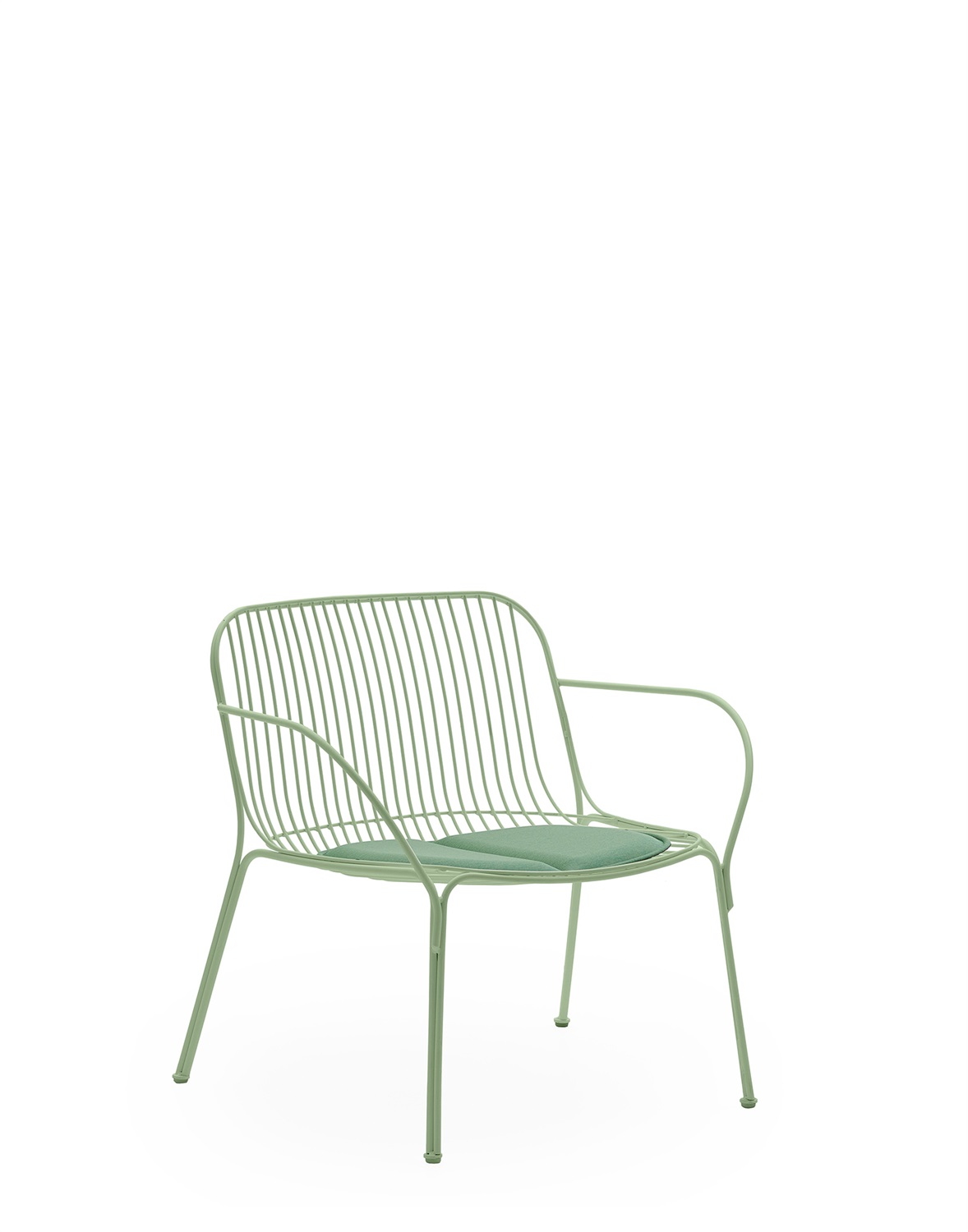 Kartell HiRay - Cuscino Verde in Tessuto Riciclato per Poltrona da Esterno