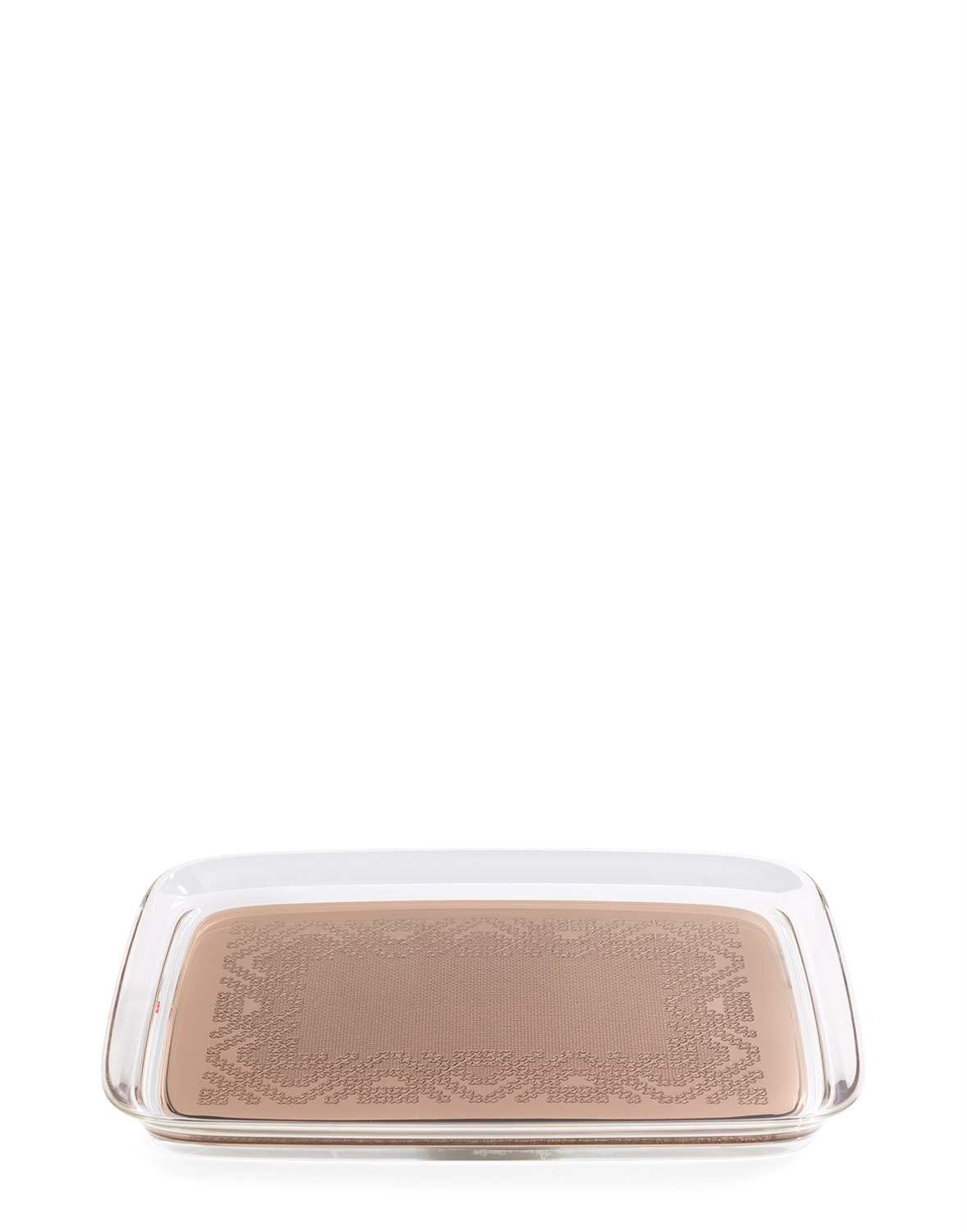 Kartell Vassoio Teatime 1965-OA in Plastica Marrone - Design di Philippe Starck con Dettagli Ricamati