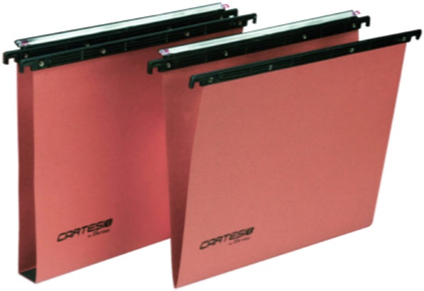 Bertesi Cartelle Sospese Orizzontali 39 cm U3 Arancio - Confezione da 25 pz, Certificato FSC® e Der Blauer Engel