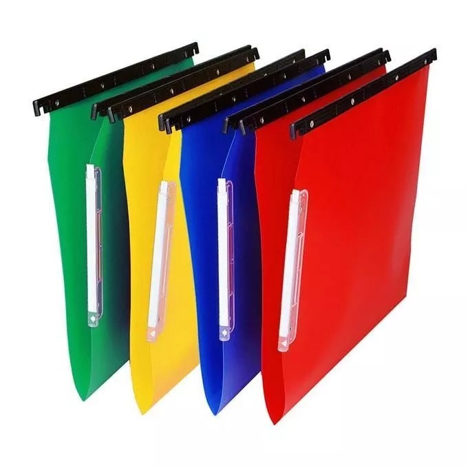 Bertesi Cartelle Sospese Cartesio PP - 33 cm Fondo a V - Polipropilene 300 micron - Colori Assortiti - Confezione da 25 pezzi