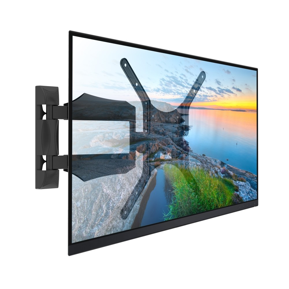 Techly ICA-PLB 271M Supporto TV a parete Full Motion 25-52'' Nero - Capacità 40kg, Regolazione Livello, Braccio Rotante