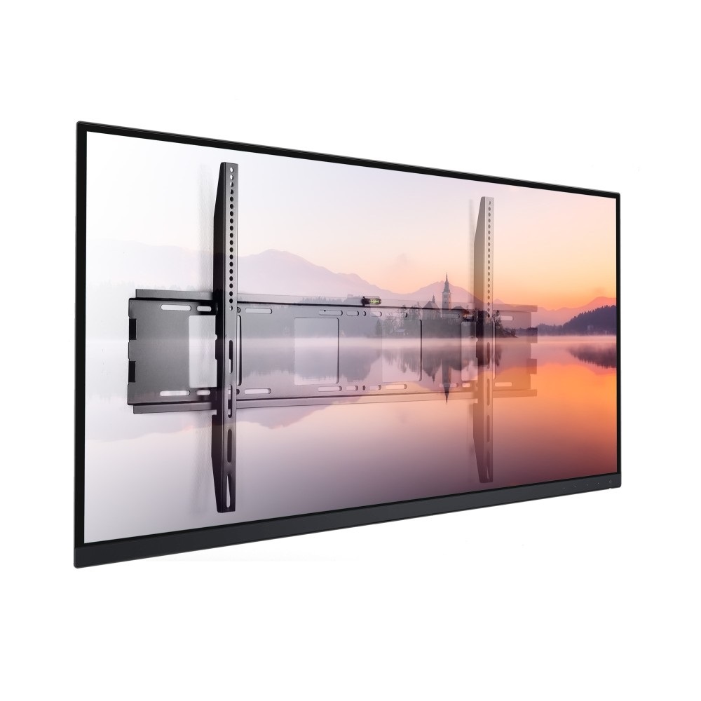 Techly ICA-PLB 2230 Supporto TV a Parete Fisso per Televisori da 55 a 100 Pollici, Capacità Max 150 kg, Compatibile VESA fino a 600x600 mm, Nero