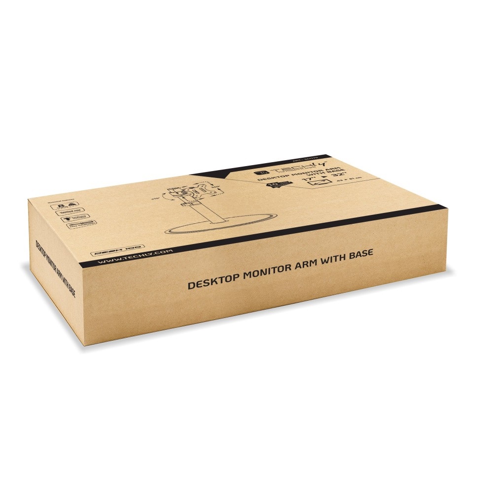 Techly 361179 Braccio da scrivania per monitor 17''-32'' con inclinazione e rotazione