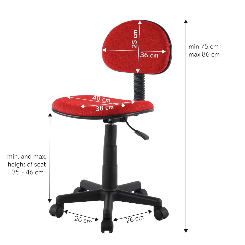 Techly ICA-CT CD102RE Sedia per Ufficio Imbottita con Regolazione Pneumatica e Ruote Piroettanti - Colore Rosso