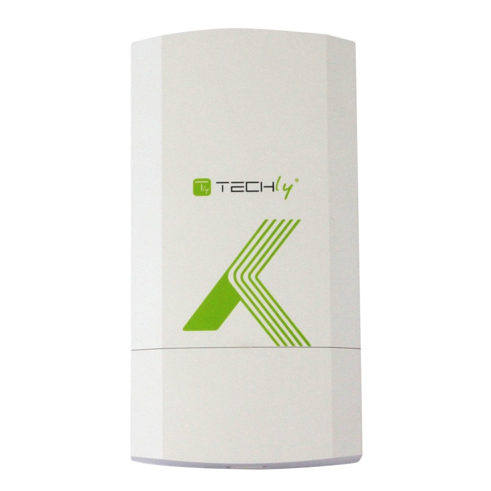 Techly CPE Punto-Punto 900Mbps 5.8GHz con Antenna MIMO 12dBi per Sorveglianza e Trasmissione Dati