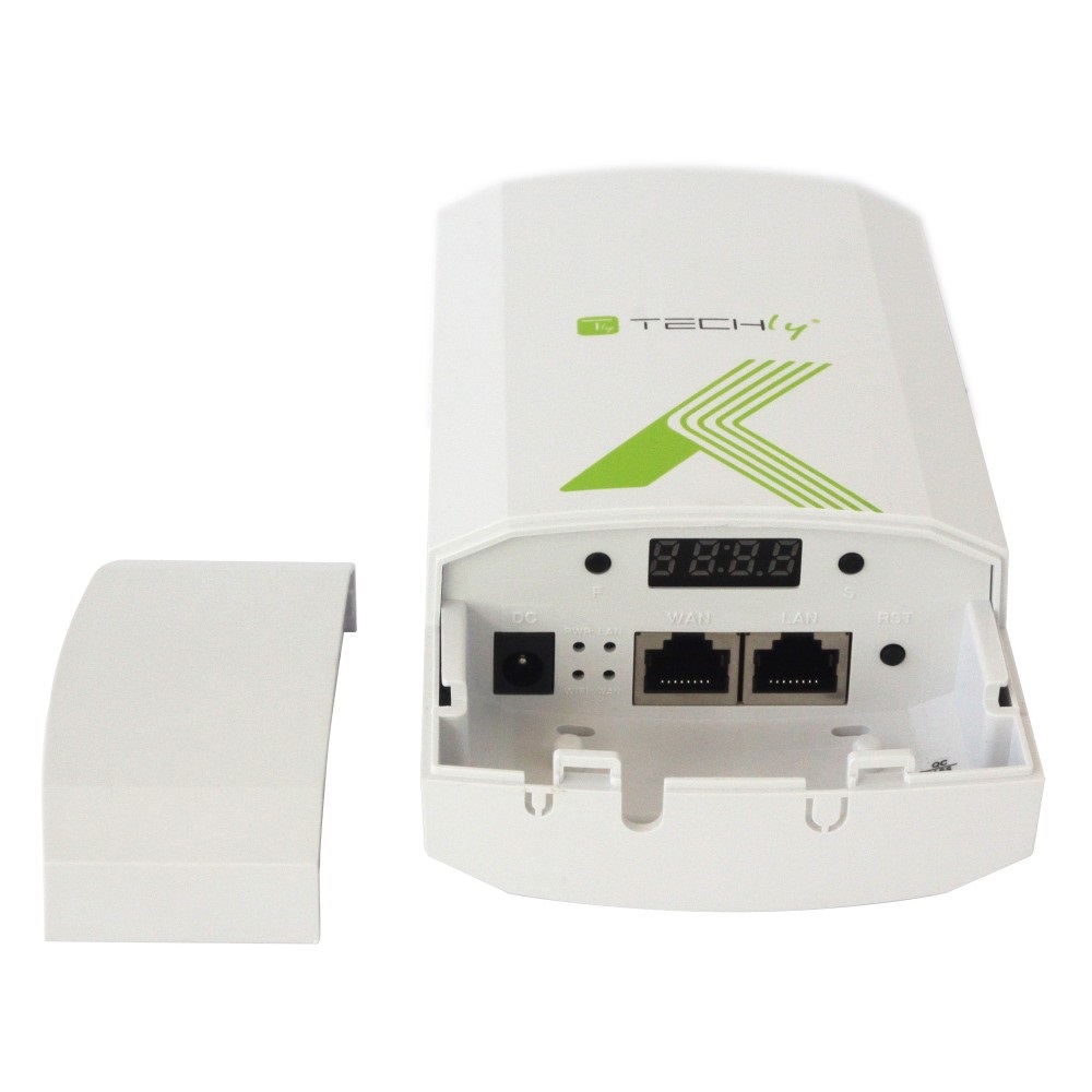 Techly CPE Punto-Punto 900Mbps 5.8GHz con Antenna MIMO 12dBi per Sorveglianza e Trasmissione Dati