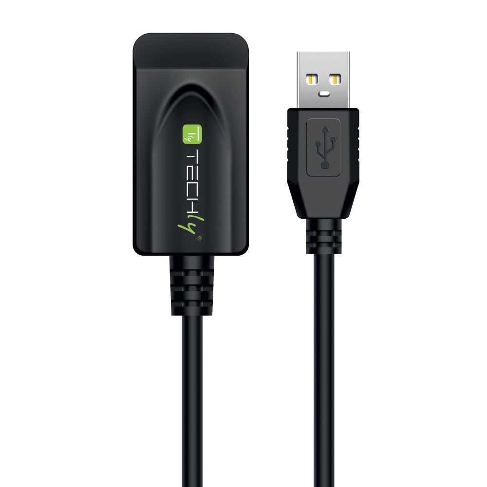 Techly IUSB-REP220TY3 Cavo Prolunga Attivo Extender USB 2.0 20 m USB A Nero - Velocità 480 Mbit/s