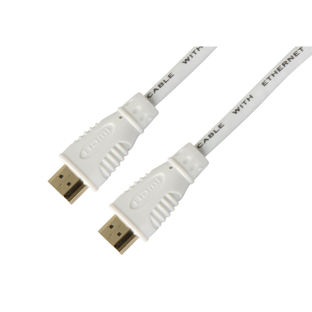 Techly ICOC HDMI-4-100NWT Cavo High Speed HDMI™ con Ethernet 10 m Bianco - HDMI tipo A (Standard), Maschio, Placcatura Oro, Compatibile 3D