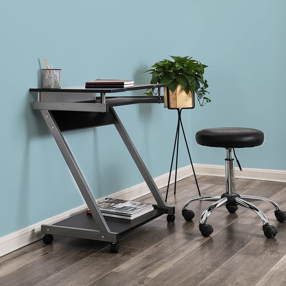 Techly ICA-TB 935B Scrivania Compatta con Ripiano Tastiera Estraibile - Colore Nero