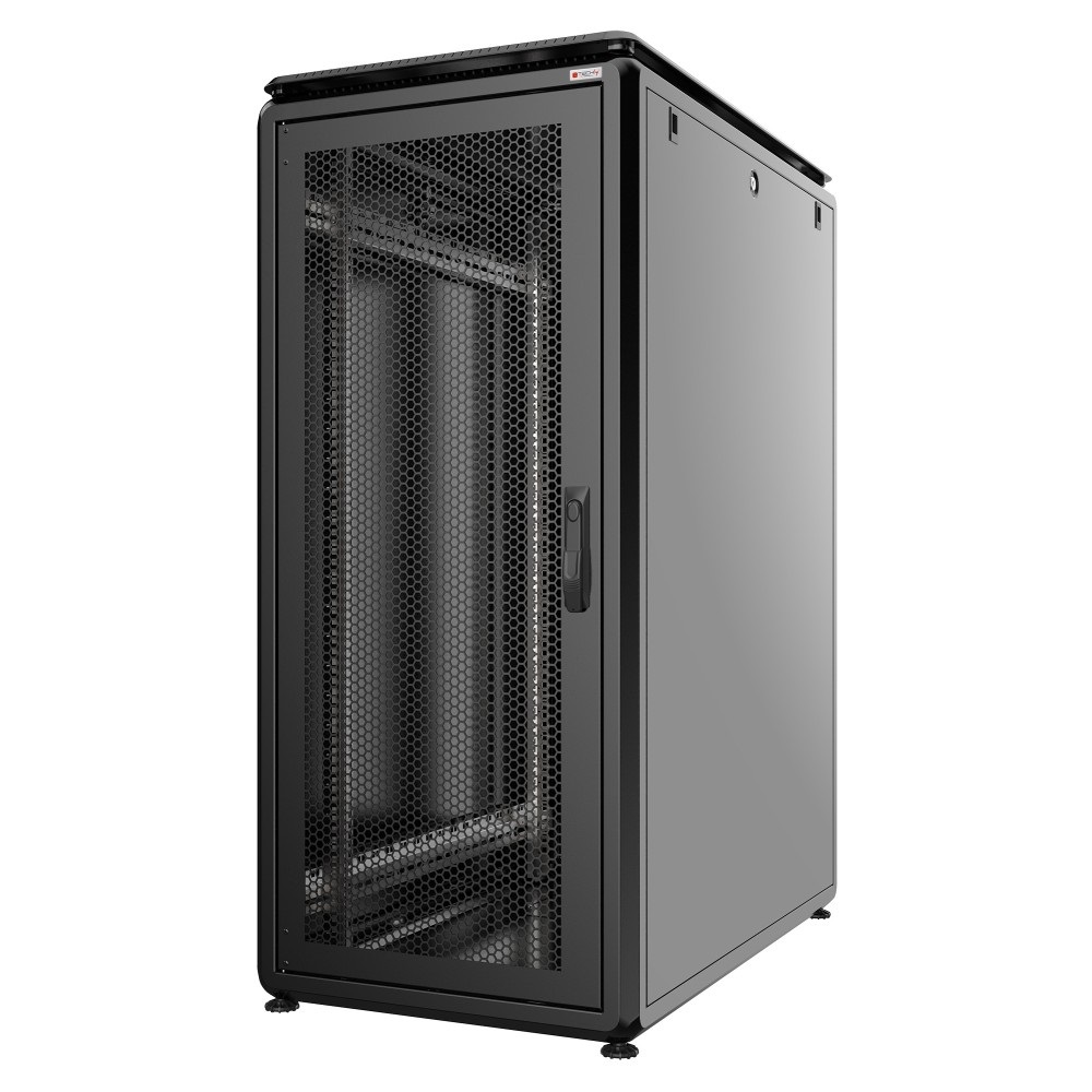 Techly I-CASE EV-2661VB Armadio Server Rack 19'' 600x1000 26U Nero con Porta Grigliata