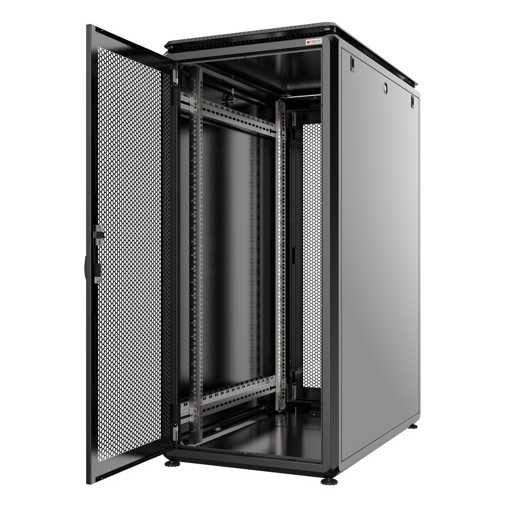 Techly I-CASE EV-2661VB Armadio Server Rack 19'' 600x1000 26U Nero con Porta Grigliata