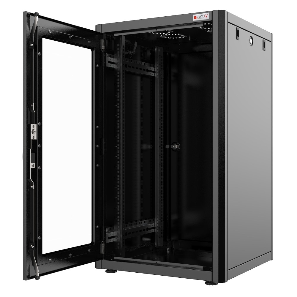 Techly Professional Armadio Rack 19'' 600x600 16 Unità Nero Serie Easynet I-CASE EN-1666BK