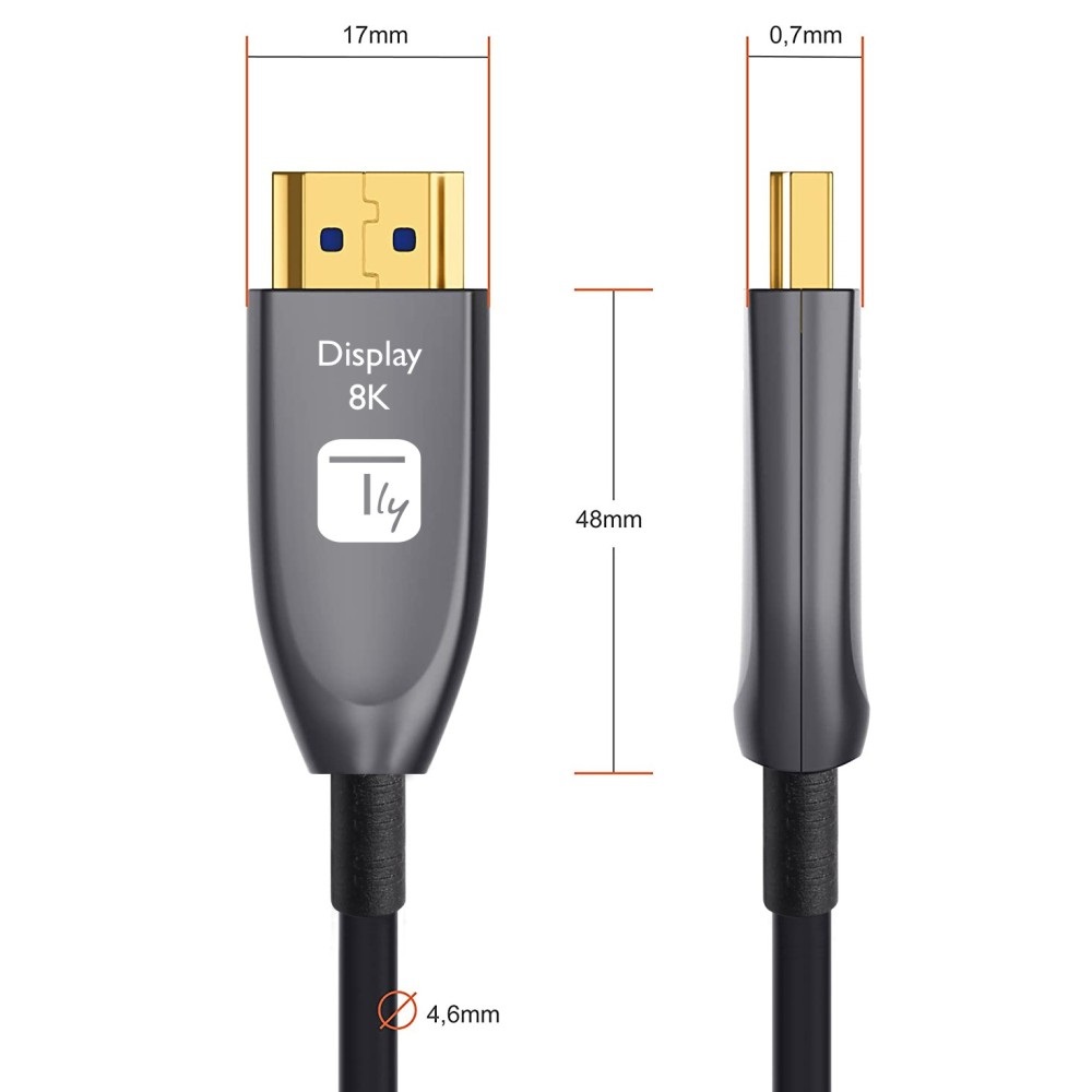 TECHLY ICOC HDMI-HY8-010 Cavo Ottico Attivo HDMI 2.1 8K 48Gbps eARC 10 m HDMI tipo A (Standard) Nero
