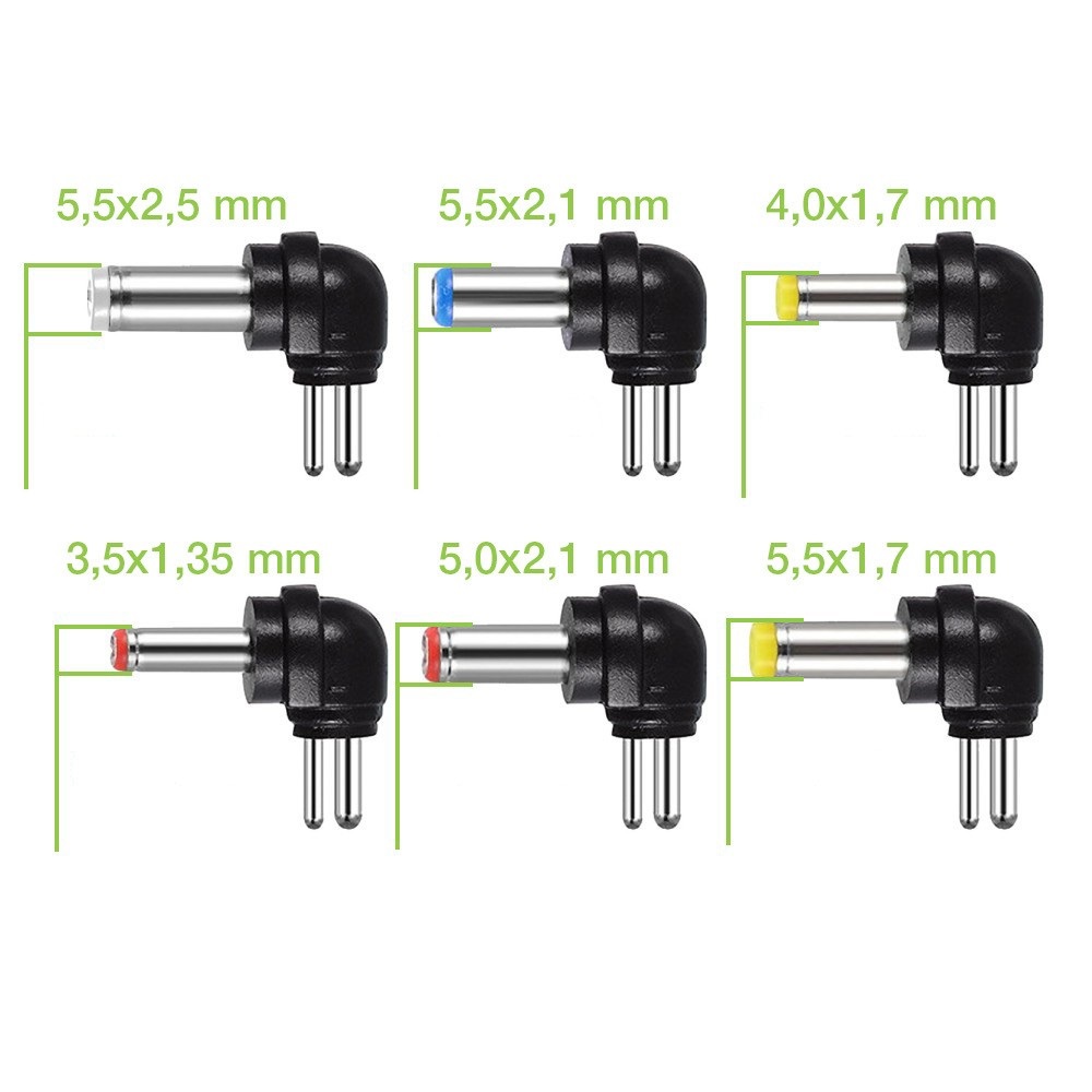 Techly Alimentatore Universale Regolabile 27W AC/DC 3V-12V 2250 mA con 6 Spine DC e Porta USB 1A - Nero