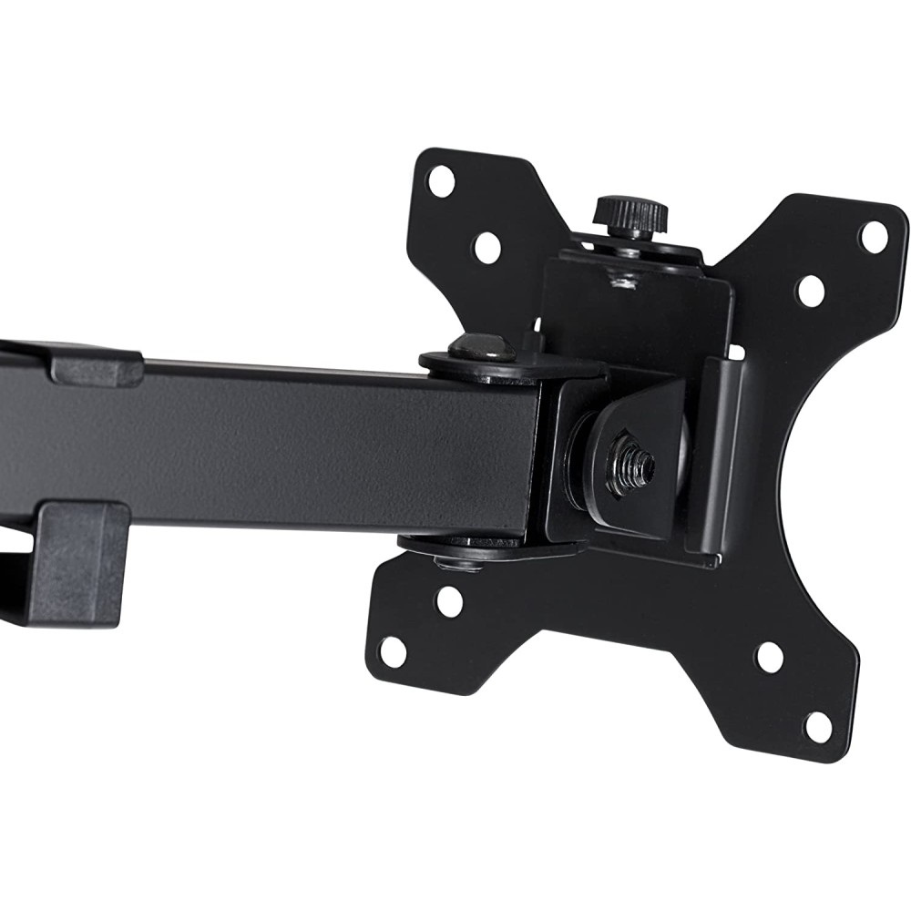 Techly ICA-LCD 503BK2 Supporto da Scrivania per Monitor 13-27'' con Doppio Snodo, Capacità 8 kg, Montaggio a Morsa, VESA 75x75 e 100x100, Nero