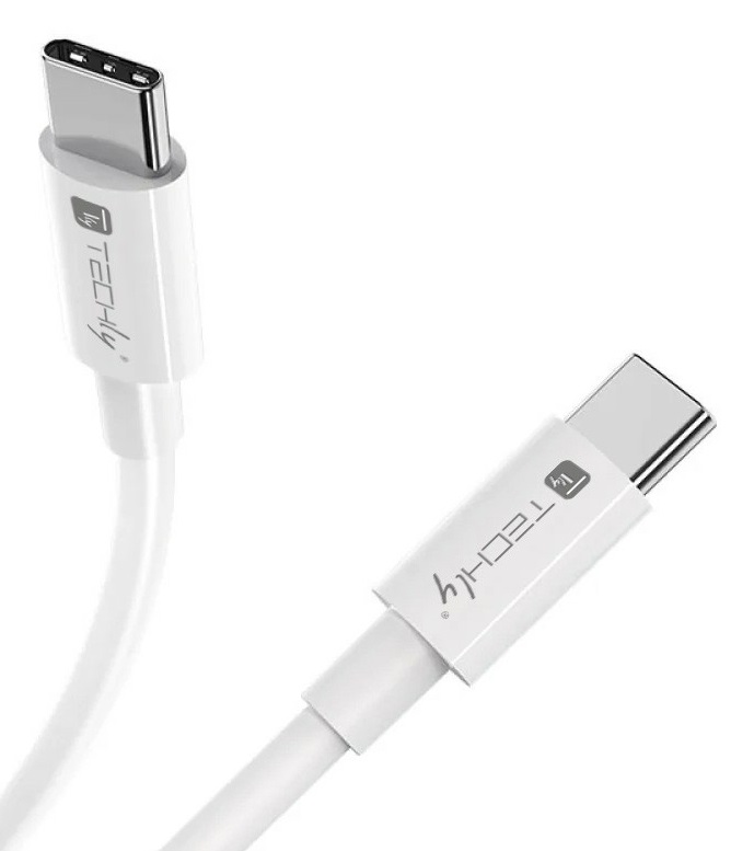 Techly Cavo USB4 Gen3 EPR USB-C™ M/M 40G 240W PD3.1 8K E-Mark Certificato 1m Bianco