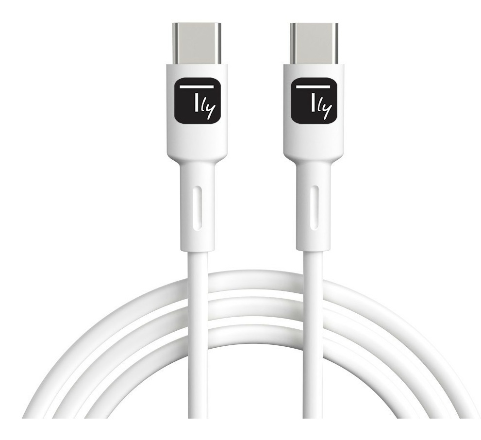Techly Cavo USB-C Maschio/Maschio 1m Bianco - Trasferimento Dati Fino a 480 Mbps e Ricarica Veloce Fino a 3.0 A