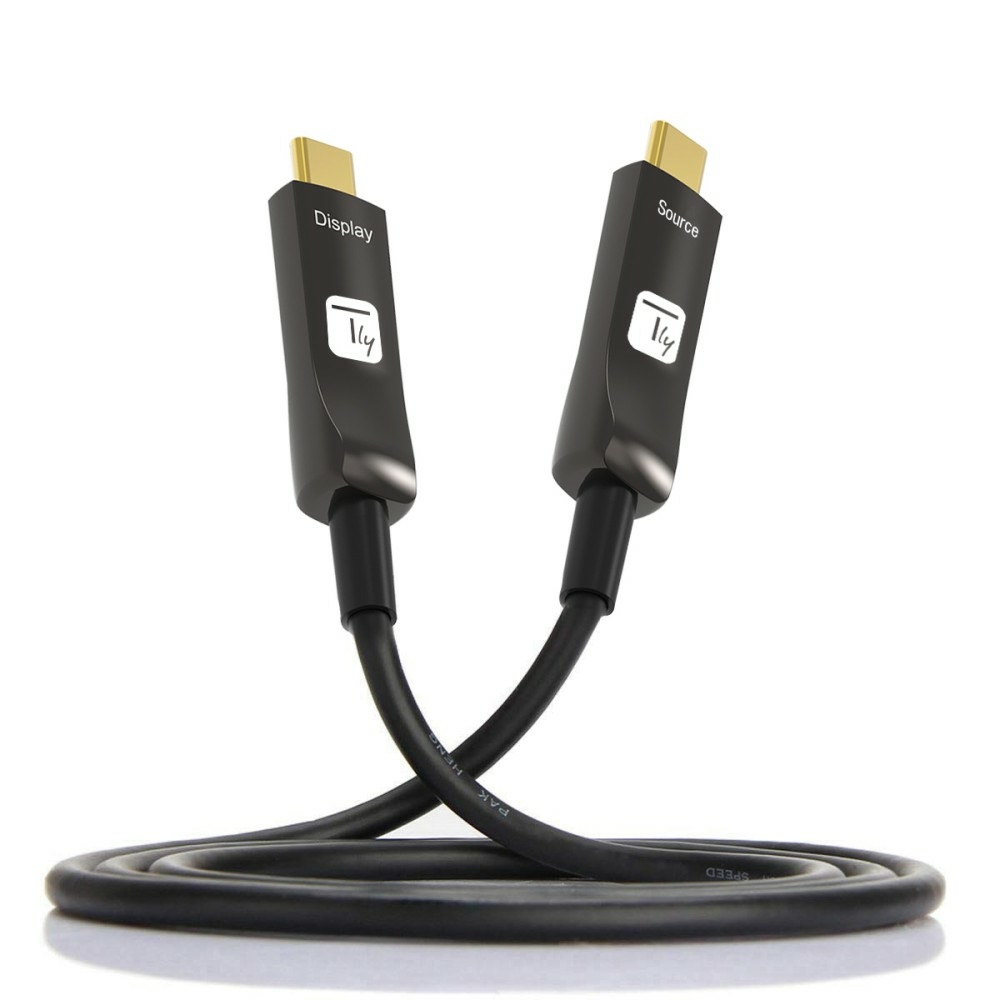 Techly ICOC-U3C-HY-010 Cavo USB-C 10 m Nero - Cavo Attivo in Fibra Ottica AOC 4K