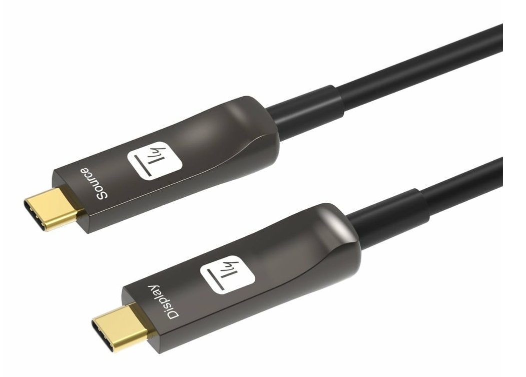 Techly ICOC-U3C-HY-020 Cavo USB C 20 m Nero - Velocità 21600 Mbit/s, Placcatura Oro