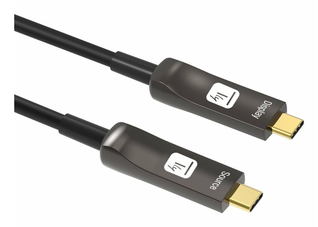 Techly ICOC-U3C-HY-020 Cavo USB C 20 m Nero - Velocità 21600 Mbit/s, Placcatura Oro
