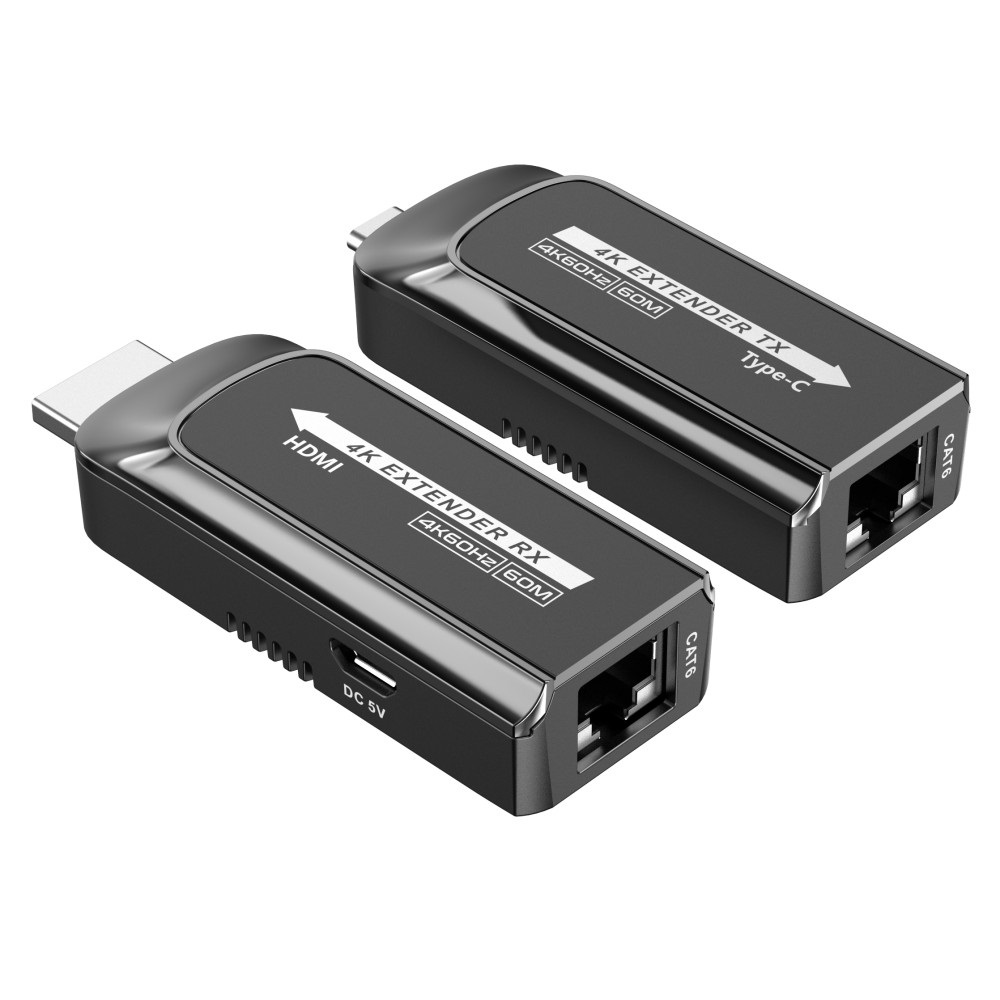 Techly IDATA EXT-600HC Moltiplicatore AV - Trasmettitore e Ricevitore AV Cablato, 4096 x 2160 Pixel, Distanza 60 m, Compatibile 3D e HDCP