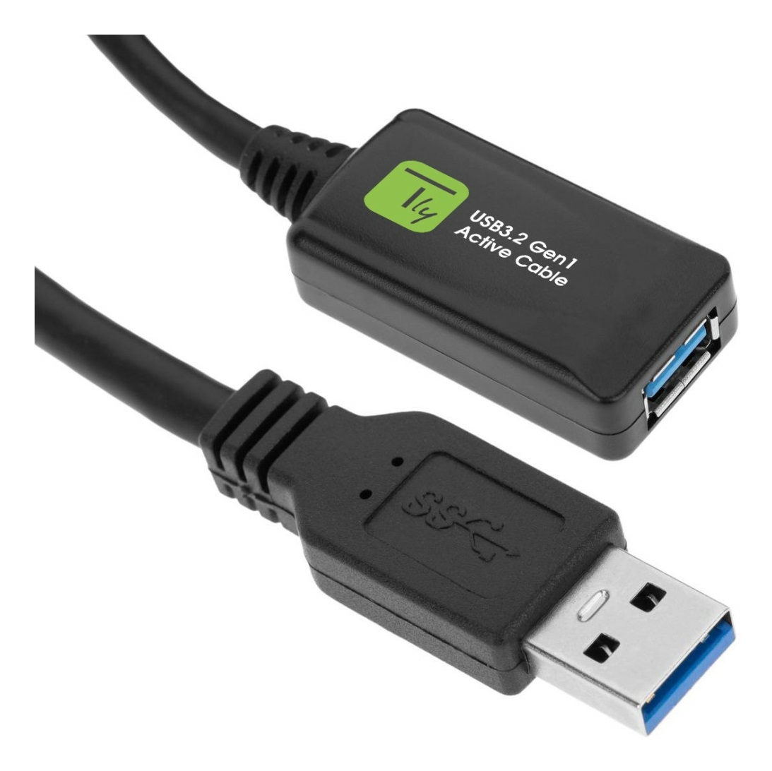 Techly ICUR3050G Cavo USB 3.2 Gen 1 (3.1 Gen 1) Attivo 5 m USB A Nero - Estensore di Segnale