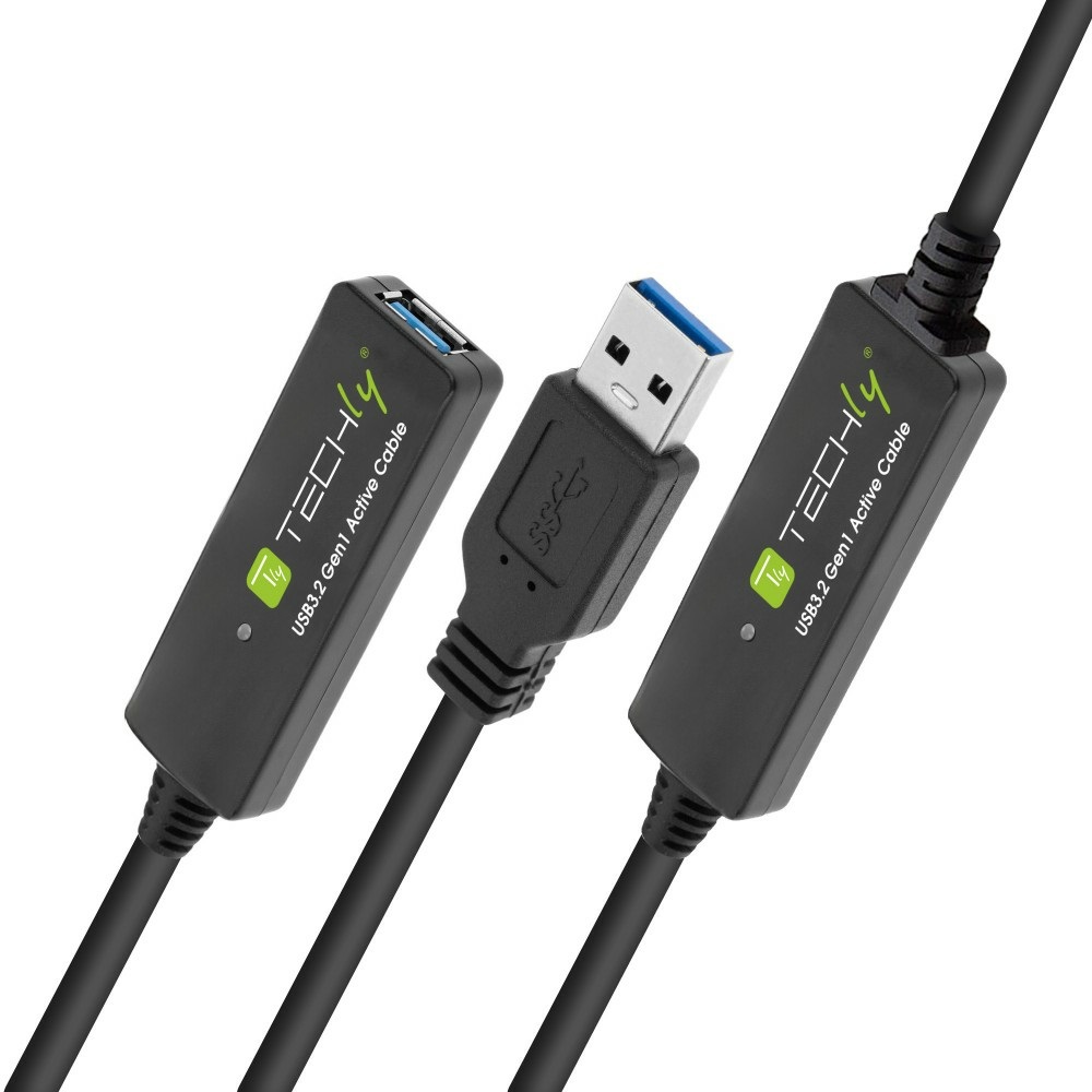 TECHLY Cavo Prolunga Attivo USB 3.2 SuperSpeed 20m Nero ICUR30200G