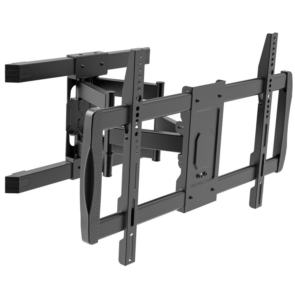 Techly ICA-PLB-473 Supporto TV a parete Doppio Braccio per TV LCD/LED 42-75'' fino a 60 kg, Estensione 411 mm, Rotazione 90°, Inclinazione 5°, Nero