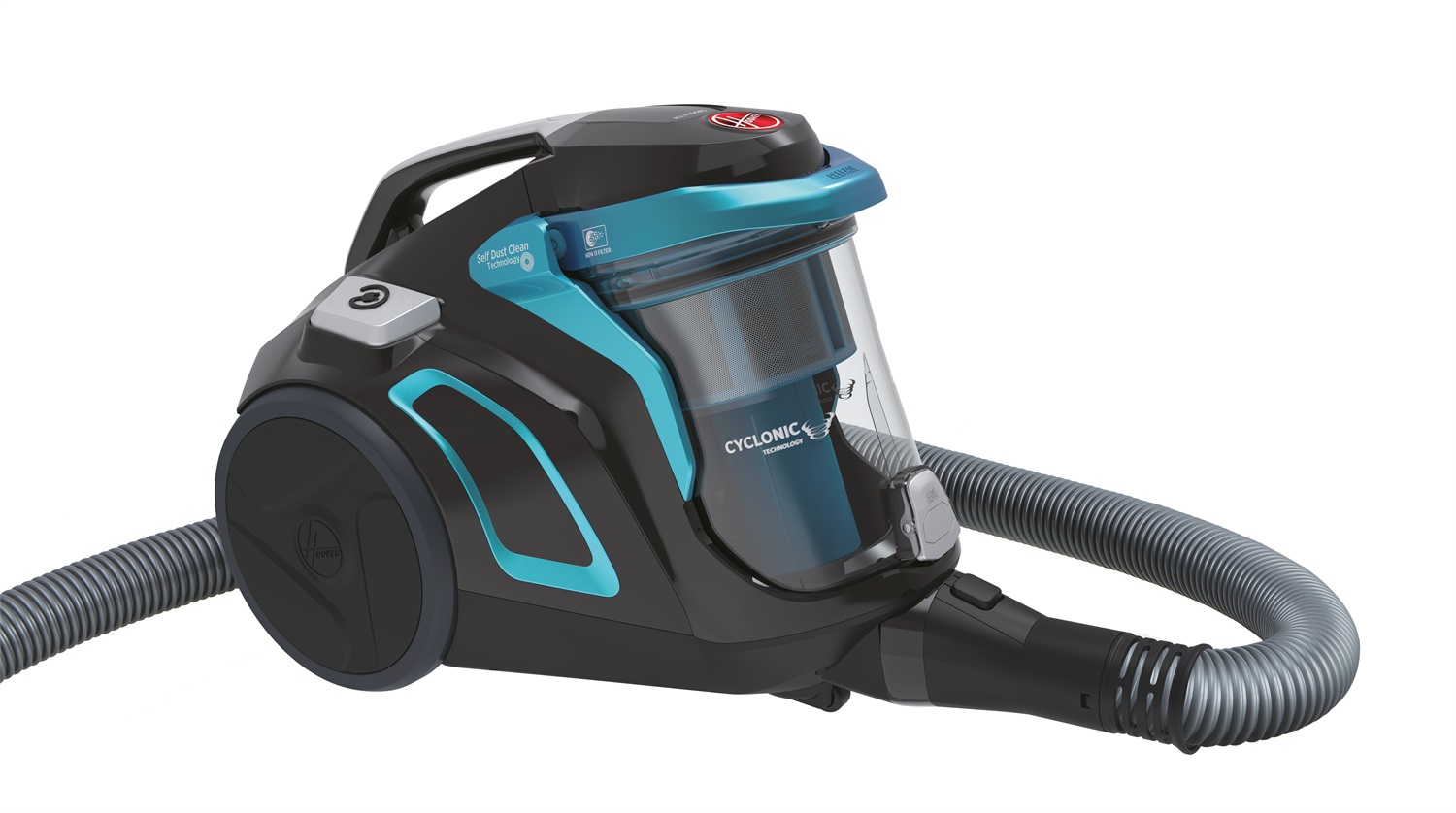 Hoover HP710PAR 011 H-Power 700 Aspirapolvere a Traino Senza Sacco Ciclonico 850 W con Filtro HEPA e Spazzola per Pavimenti Parquet, 2 L, 68 dBA