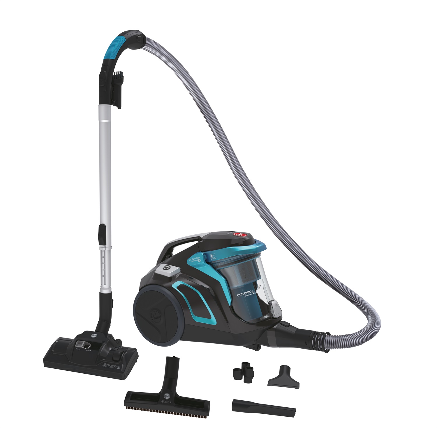 Hoover HP710PAR 011 H-Power 700 Aspirapolvere a Traino Senza Sacco Ciclonico 850 W con Filtro HEPA e Spazzola per Pavimenti Parquet, 2 L, 68 dBA