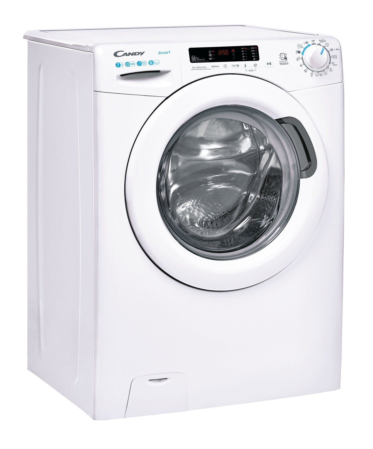 Candy Smart CS4 1272DE/1-S Lavatrice Slim a Caricamento Frontale 7 kg, 1200 Giri/min, Classe D, Connettività NFC, Rilevatore Kg, Partenza Ritardata, 16 Programmi, Bianco