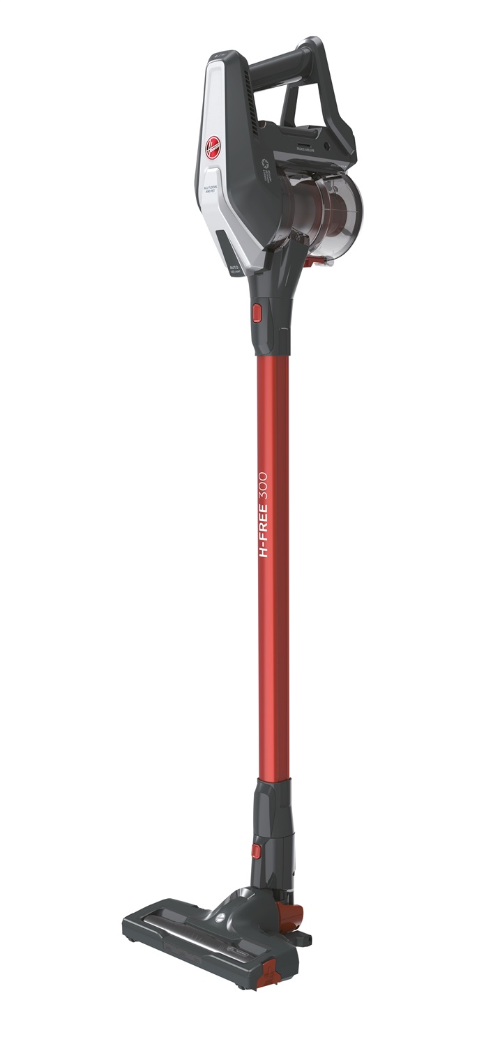 Hoover HF322AFP 011 Aspirapolvere a Bastone 2 in 1 Ricaricabile Senza Filo Grigio Ossidiana e Rosso Metallizzato, Potenza 44.4 W, Autonomia fino a 40 minuti