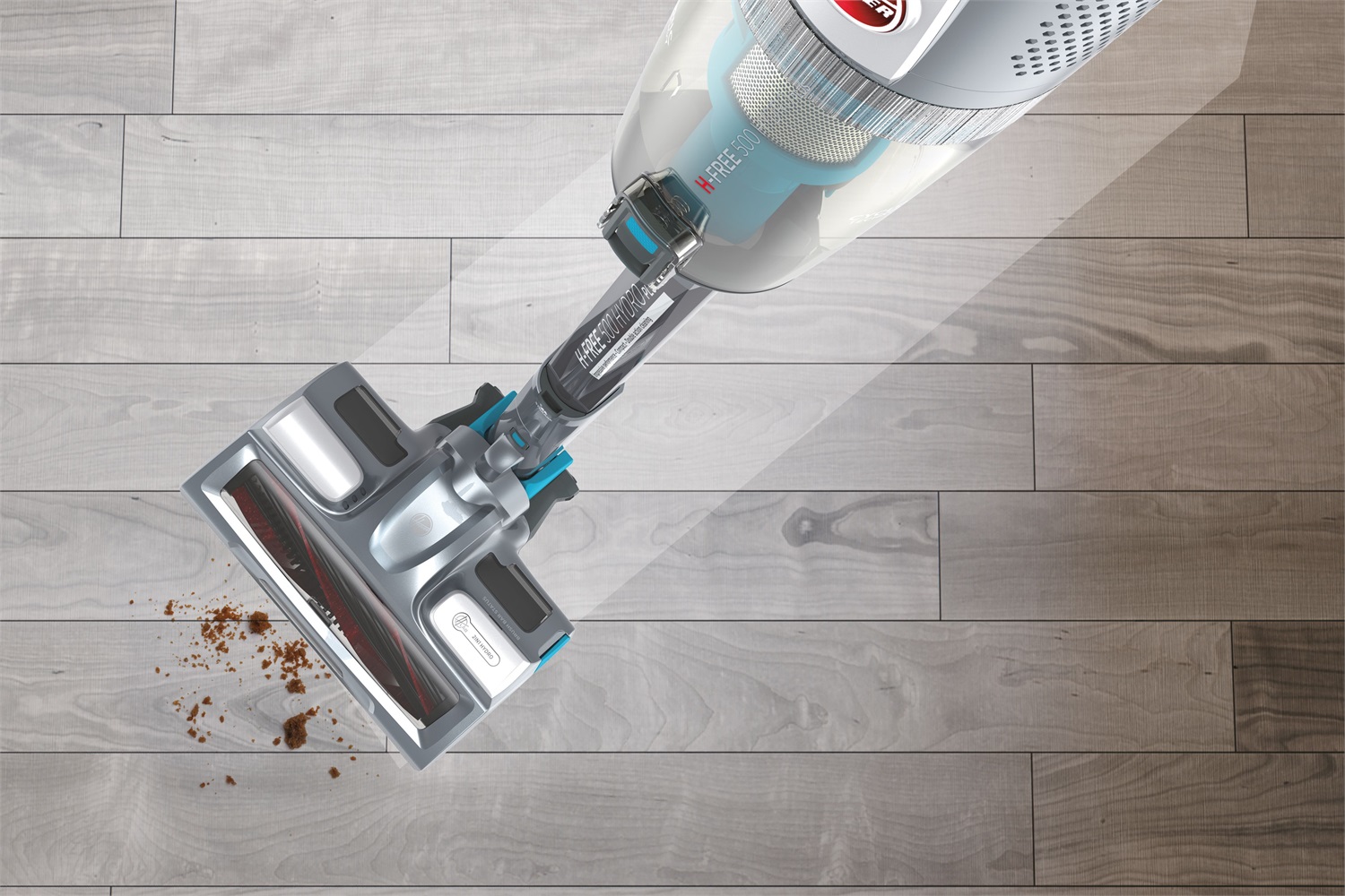 Hoover H-FREE 500 HYDRO PLUS HF522YSE 011 Aspirapolvere a bastone 2 in 1 Senza Filo Grigio Secco e Bagnato 330W 60 Minuti di Autonomia