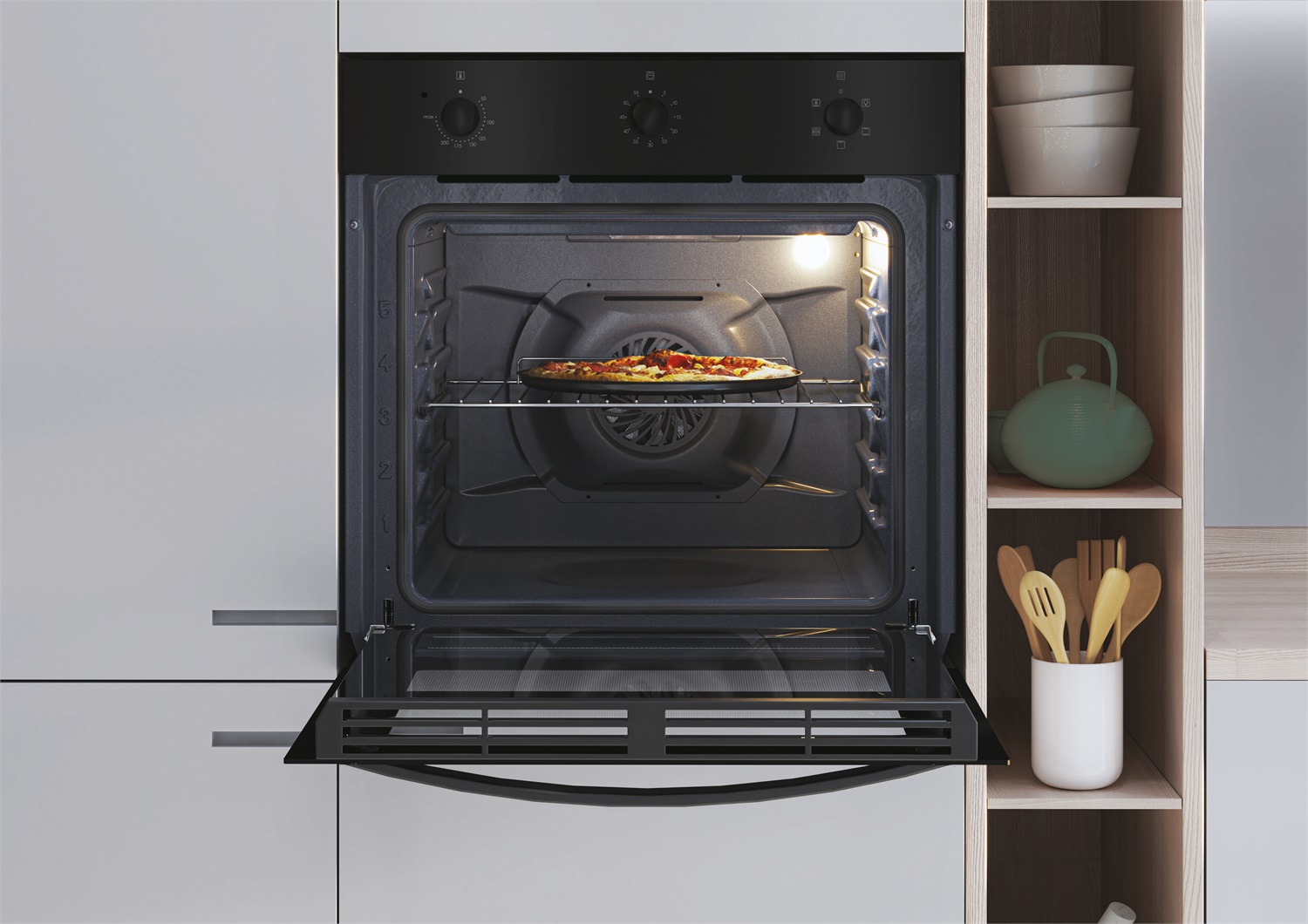 Candy Idea FIDC N502 Forno Elettrico da Incasso Ventilato 65 L Classe A Nero