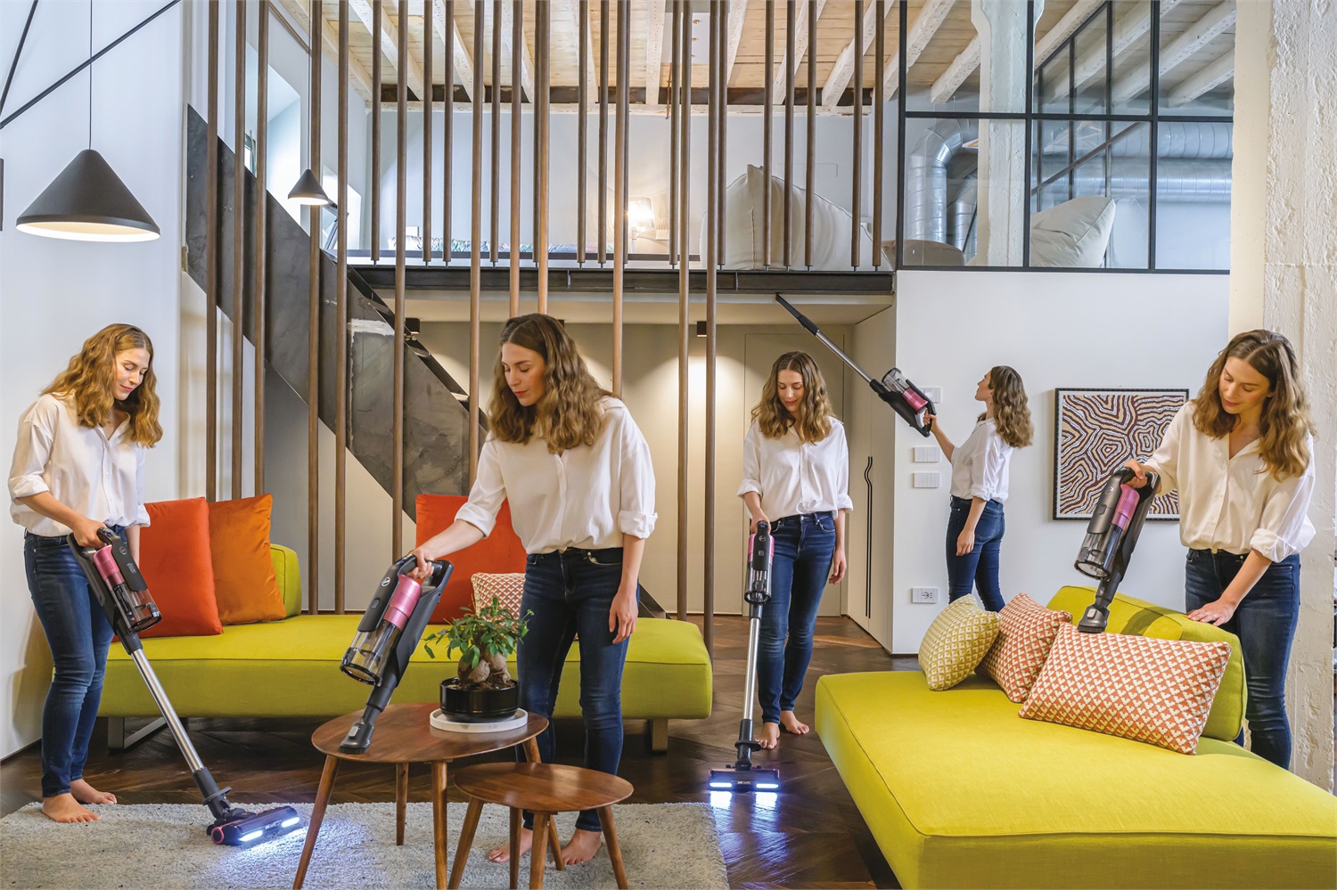 Hoover HF920H Aspirapolvere a Bastone 2 in 1 Senza Fili Rosa - 60 Minuti di Autonomia, Potenza Turbo, Capacità 0,7 L