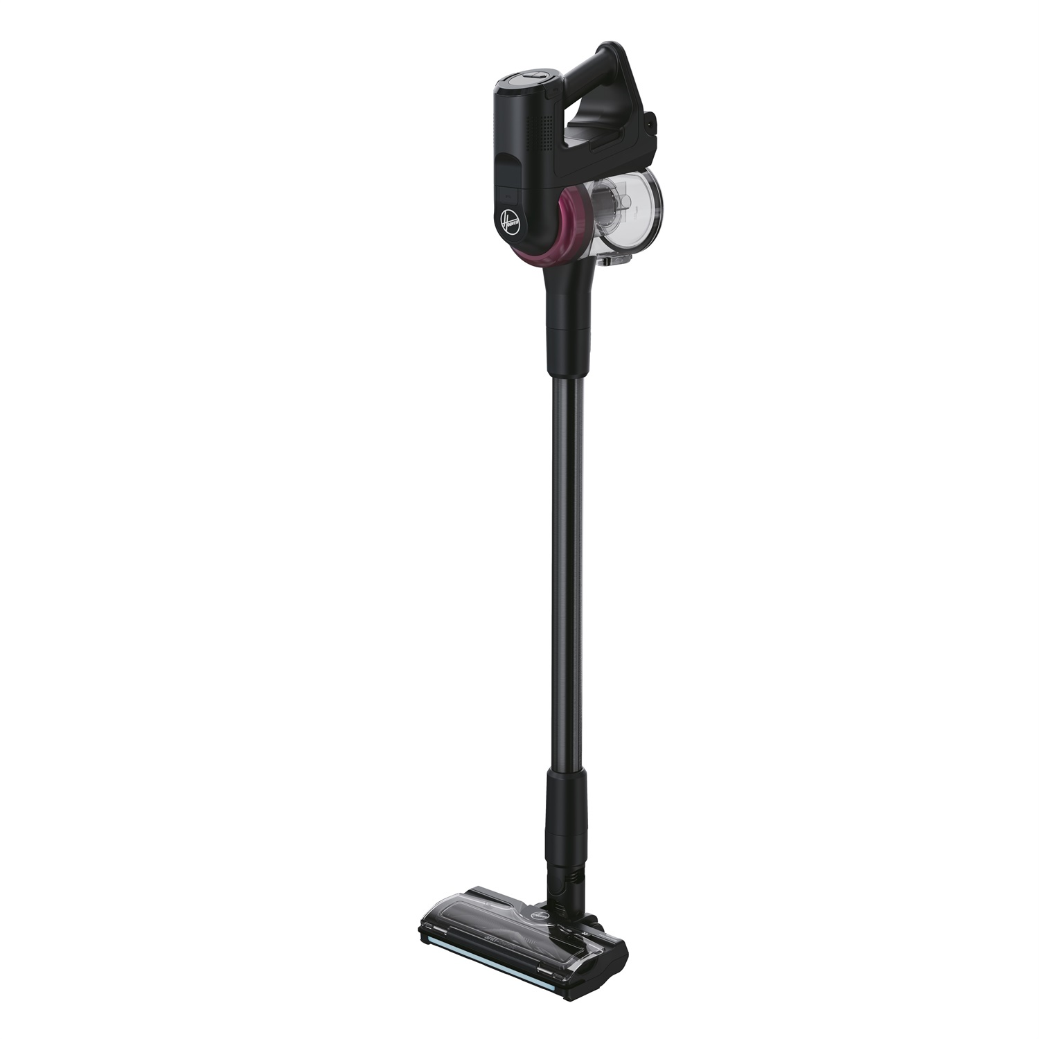 Hoover HF410H 011 Scopa Elettrica Senza Filo 240 W con Manovrabilità a 360°, Senza Sacco, 0,4 L, Magenta