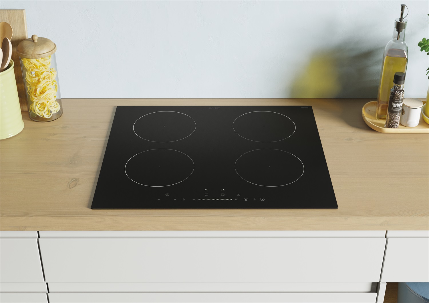 Candy CIS642SCTT/1 Piano Cottura a Induzione 4 Zone da Incasso 59 cm Nero Vetroceramica con Controllo Touch e Funzione Keep Warm