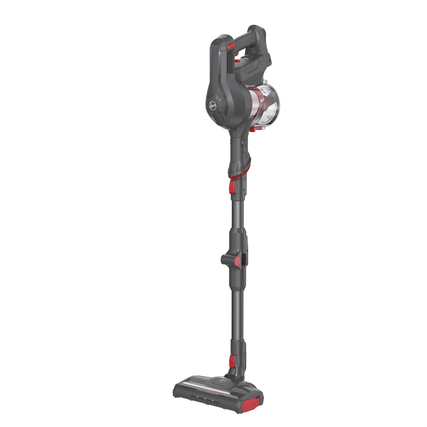 Hoover HF1 Aspirapolvere senza Filo 2in1 Nero/Rosso, 0,9L, Senza Sacchetto, Potenza 180W, Autonomia 30 Minuti, Tubo Flessibile e Mini Turbo Spazzola