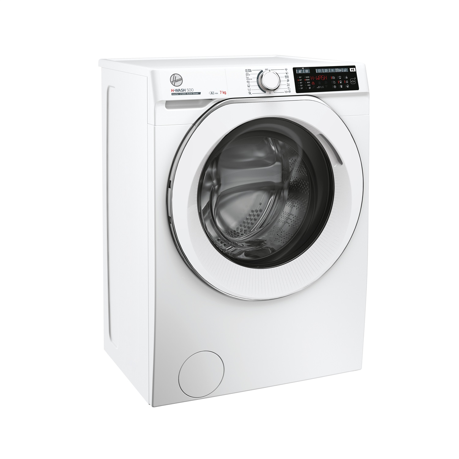 Hoover HW4 27AMC7/1-S H-WASH 500 Lavatrice Smart 7 Kg, 1200 Giri/min, Wi-Fi Bluetooth, Carica Frontale, Funzione Vapore, Motore Inverter, Bianco, Classe A