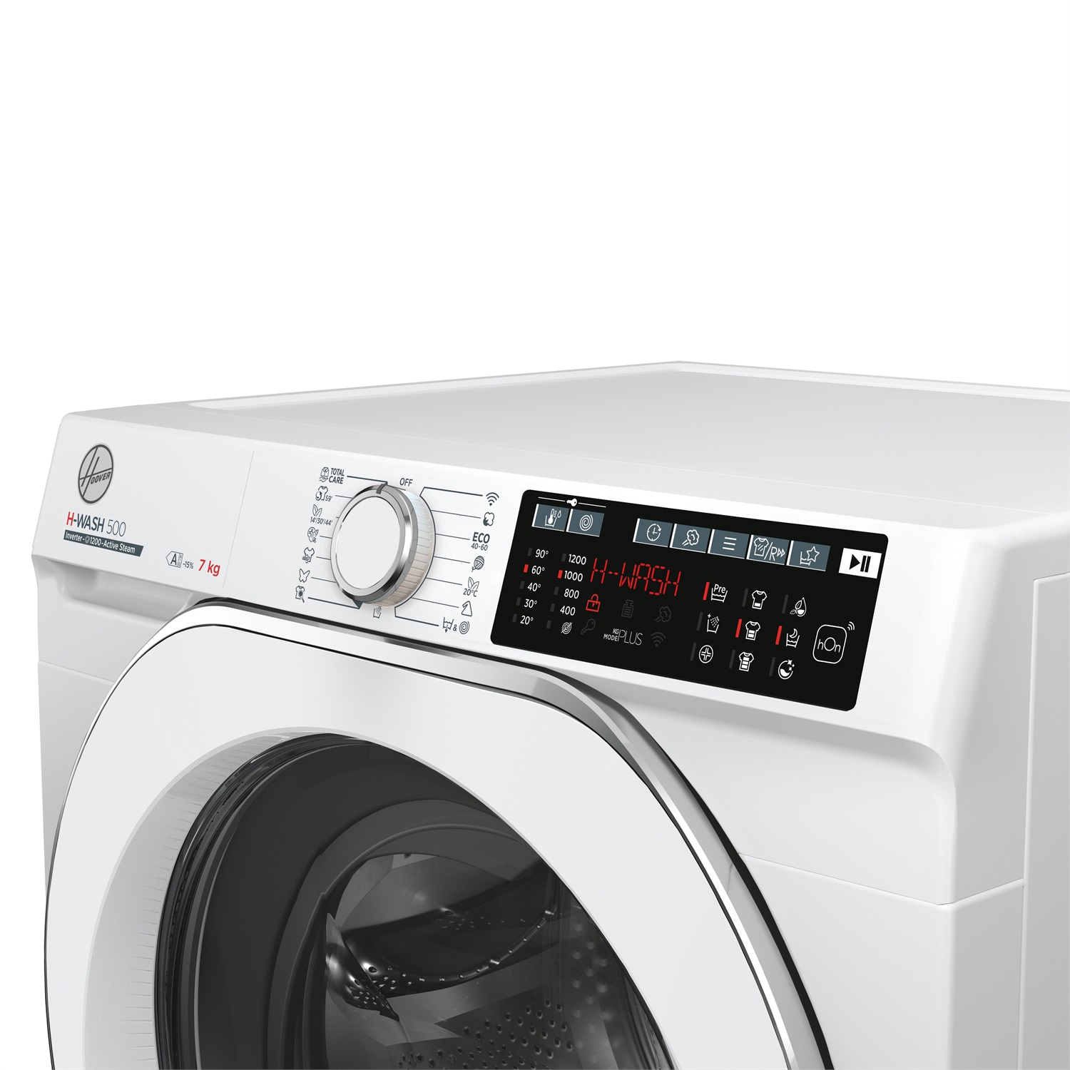Hoover HW4 27AMC7/1-S H-WASH 500 Lavatrice Smart 7 Kg, 1200 Giri/min, Wi-Fi Bluetooth, Carica Frontale, Funzione Vapore, Motore Inverter, Bianco, Classe A