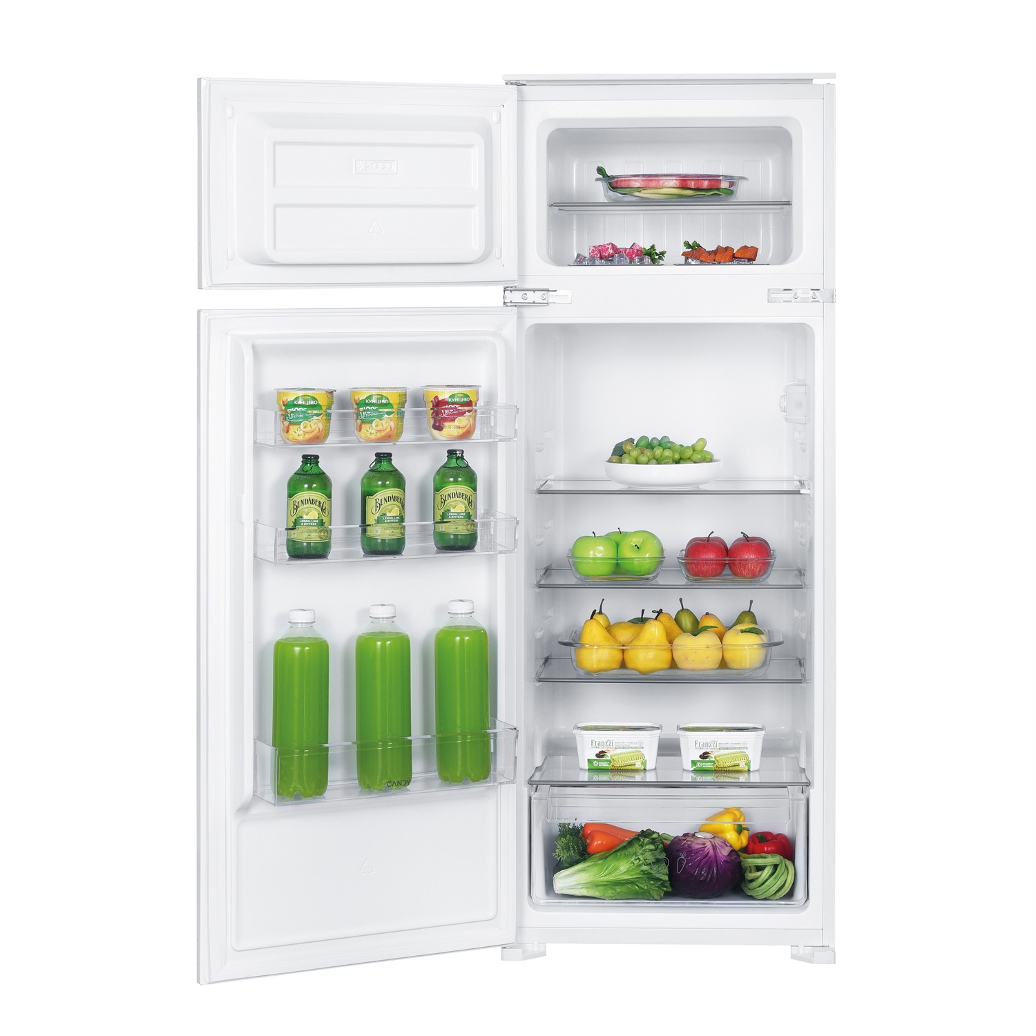 Candy CFBD2450/2ESH Frigorifero Doppia Porta Da Incasso 205 L Classe E Bianco con Cassetto Crisper e Luce LED