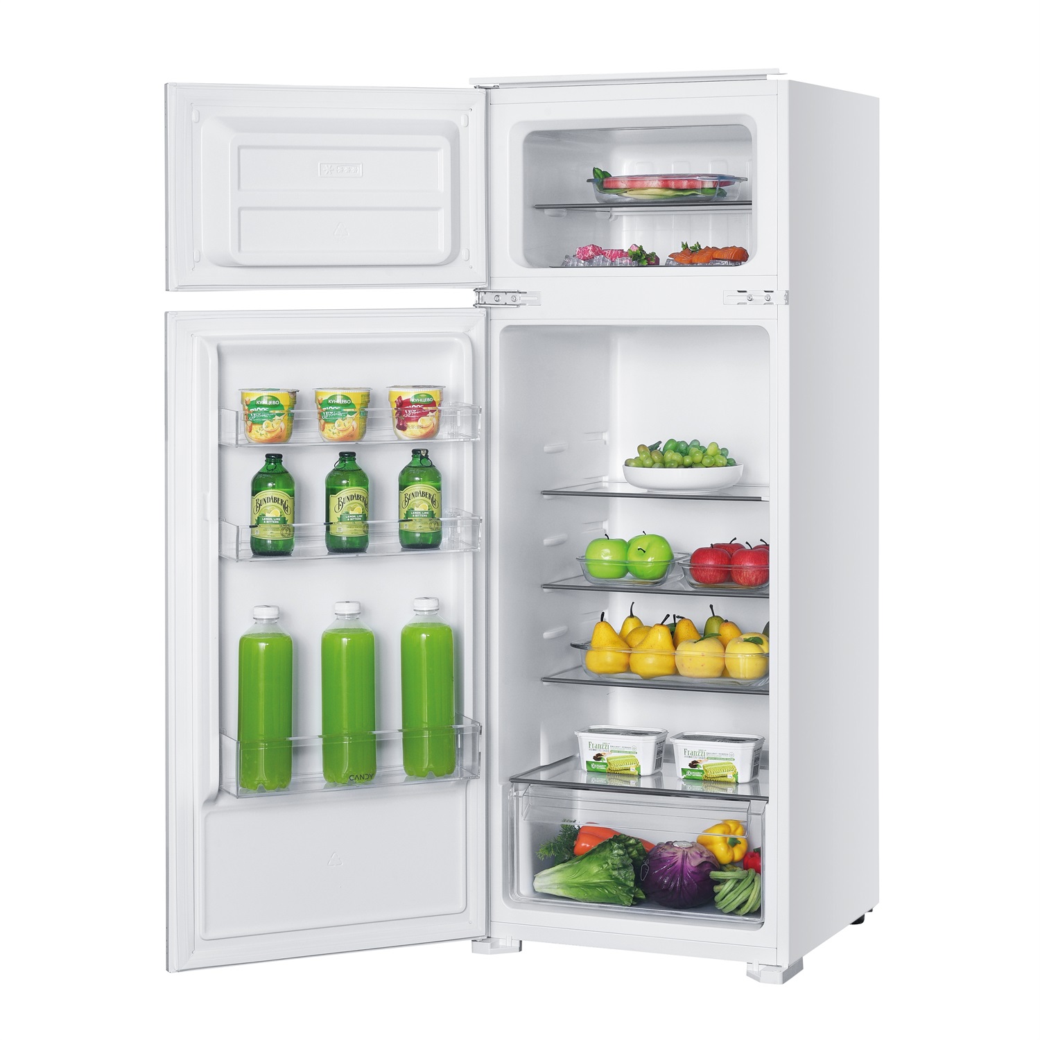 Candy CFBD2450/2ESH Frigorifero Doppia Porta Da Incasso 205 L Classe E Bianco con Cassetto Crisper e Luce LED