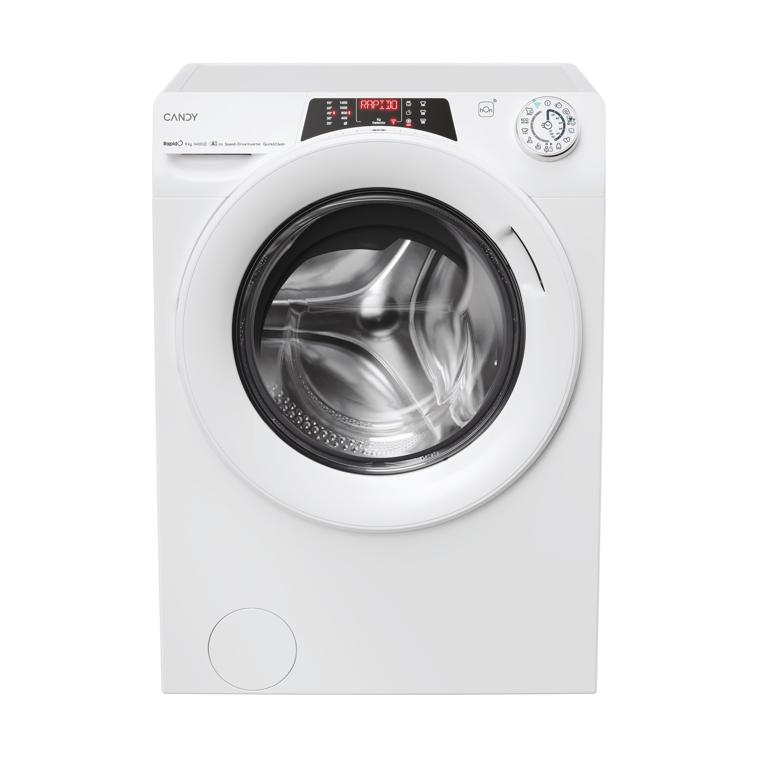 Candy RapidÓ ECO Lavatrice a Carica Frontale 9kg, 1400 RPM, Classe A-15%, Vapore, Inverter, 16 Programmi, Bianco