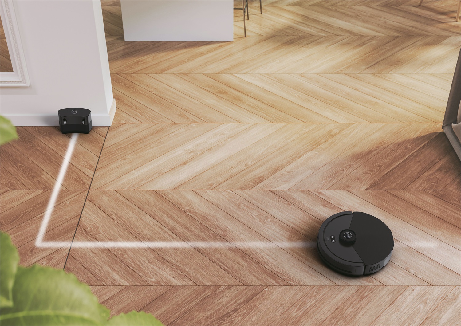 Hoover Robot Aspirapolvere HG410D - Potenza di Aspirazione fino a 4000Pa, Navigazione Laser, Wi-Fi, Ritorno Automatico alla Base, Sensore Ostacoli, Mappa Casa Personalizzabile