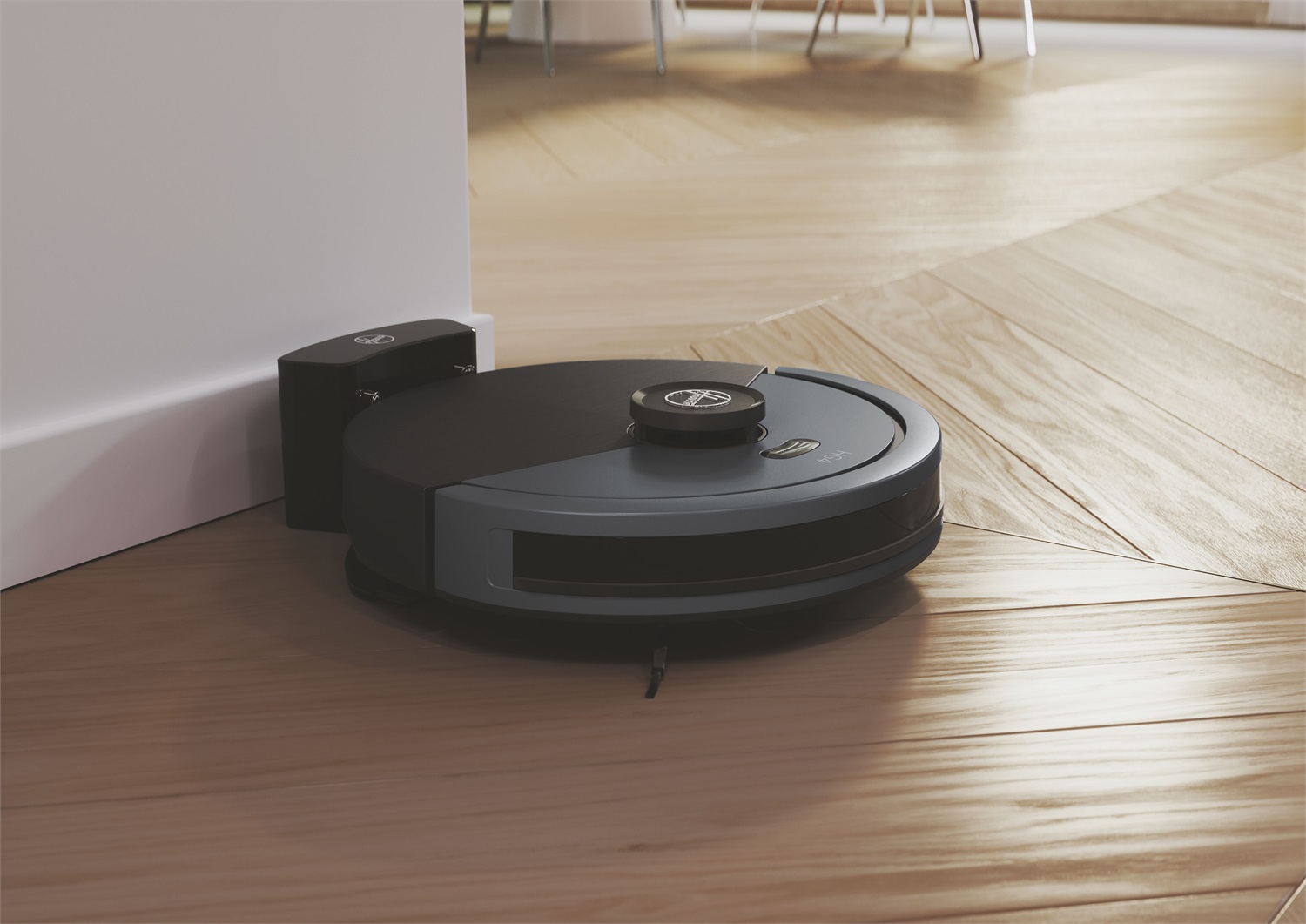 Hoover HG430H 011 Aspirapolvere Robot Senza Sacchetto 0,26 L Nero/Blu con Navigazione Laser e Funzione Lavapavimenti